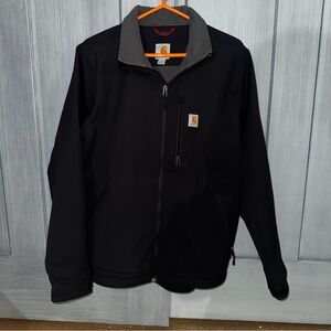 Carhartt Black Soft Shell Jacket Men’s Medium Full Zip Workwear Coat